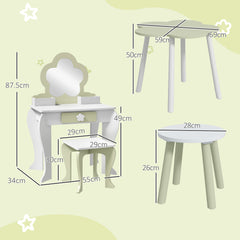 ZONEKIZ 5 PCs Kids Furniture Set Flower Design for 3-5 Years