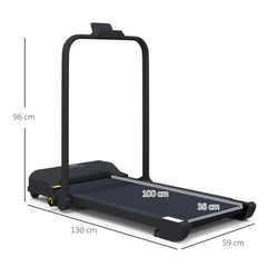 جهاز المشي HOMCOM 2.5HP Walking Pad، جهاز مشي قابل للطي تحت المكتب، آلة مشي، 1-10 كم/ساعة، مع جهاز تحكم عن بعد