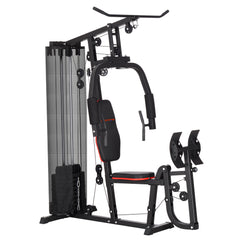 SPORTNOW Weights Machine, Multi Gym with 45kg Weight Stack, Compact Home Gym Leg Press Machine for Full Body Training