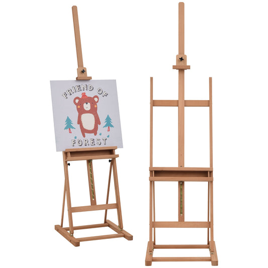 Vinsetto Wooden Easel Stand H-Frame Artist Easel with 171-230cm Adjustable Height and 0-80√Ç¬∞ Working Angles Beech Wood Art Easel for Displaying Painting Wedding Sign Nature Wood Finish