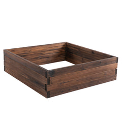 Outsunny 128L Wooden Raised Beds for Garden Planter Grow Containers For Outdoor Patio Plant Flower Vegetable 80L x 80W x 22.5H cm