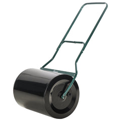 Outsunny √è‚Ä†50cm Steel Garden Lawn Roller Push Pull w/ Fillable Cylinder Water Sand Plug Lawn Flatten Seed Sow Rolling Drum w/ Handle