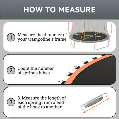 SPORTNOW Trampoline Replacement Mat with Spring Pull Tool, 42 V-Hooks, for 8ft Trampoline using 14cm Springs, Orange