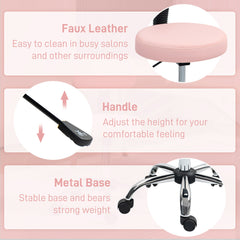 HOMCOM 360√Ç¬∞ Swivel Seat Salon Stool - Pink