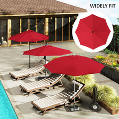 Outsunny 3 m Replacement Parasol Canopy with Top Vent, UPF 50+ Garden Parasol Replacement Canopy, 8 Rib Parasol Cover Replacement Fits Various Frames, Red