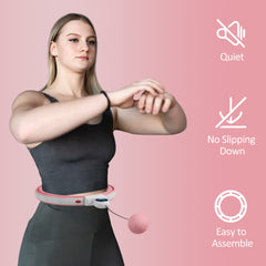 SPORTNOW Smart Weighted Hula Hoop, Massage Hula Ring with 16 Detachable Knots, 360√Ç¬∞ Auto-Rotating Ball and Digital Counter