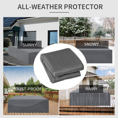 Outsunny 225x210cm Outdoor Garden Rattan Furniture Protective Cover Water UV Resistant Grey