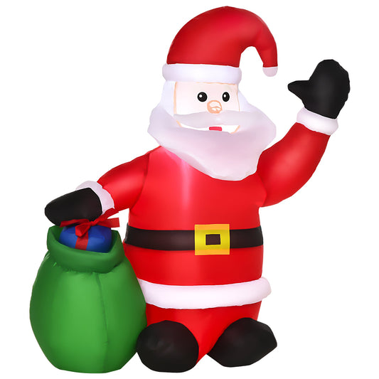 HOMCOM Inflatable Blow up Christmas Santa Claus 4ft LED Yard Holiday Decoration