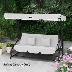 Outsunny Garden Swing Canopy Replacement 3 Seater, Waterproof Garden Swing Seat Canopy Cover, Windproof Anti-UV Sun Shade (Canopy Only) for Patio, Balcony, Light Grey