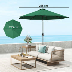 Outsunny 3 m Replacement Parasol Canopy with Top Vent, UPF 50+ Garden Parasol Replacement Canopy, 8 Rib Parasol Cover Replacement Fits Various Frames, Green