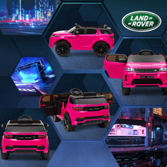 AIYAPLAY Licensed Land Rover Discovery Sport, 12V Kids Ride on Car w/ Remote Control, Lights, Music, Horn, for 3-6 Years, Pink