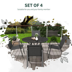 Outsunny Four-Piece Stacking Rattan Garden Seat Set - Grey