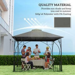 Outsunny 3x3(m) Replacement Gazebo Canopy, Double Tier Roof Top for Garden, Patio, Outdoor, Grey (TOP ONLY)