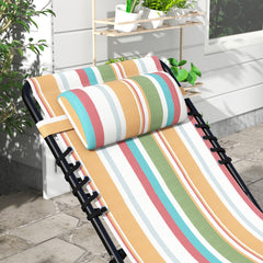 Outsunny Set of Two Folding Sun Loungers, with Four-Position Backs - Multicoloured