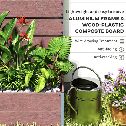 Outsunny 34 x 69.5cm Garden Planter Box, with Back Trellis, Brown