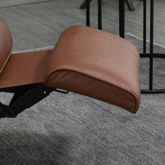 HOMCOM Faux Leather Armchair, with 145√Ç¬∞ Reclining Back and Footrest - Brown