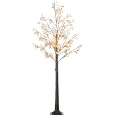 HOMCOM 6ft Artificial Gypsophila Blossom Tree Light with 96 Warm White LED Light, Baby Breath Flowers for Home Party Wedding, Indoor and Outdoor Use