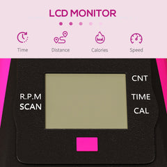 دراجة تمرين صغيرة من SPORTNOW، جهاز تمرين محمول مزود بدواسة مع شاشة LCD للساقين والذراعين وإعادة التأهيل والعلاج، باللون الوردي