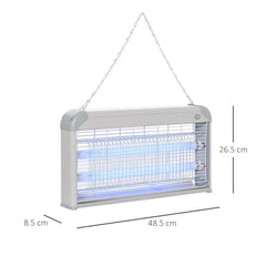 Outsunny Wall Hanging Bug Zapper, 30W Electric Fly Zapper Mosquito Killer, 60√£≈Ω¬° Coverage Insect Killer, Indoor Outdoor Use, Grey