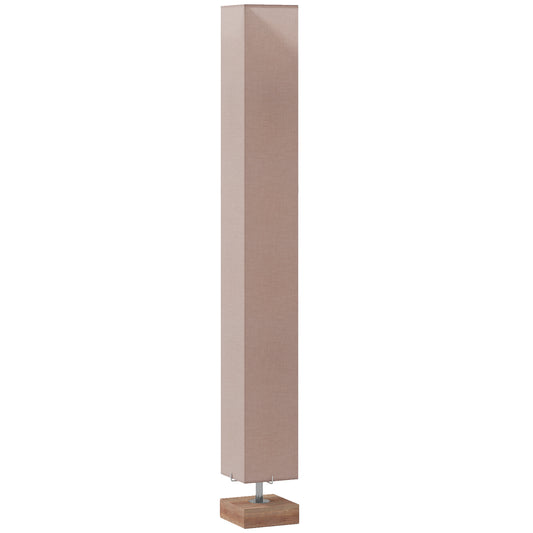 HOMCOM Floor Lamp, 120cm Standing Lamp with Linen Lampshade, Standard Light with Pine Wood Base for Living Room, Bedroom (Bulbs Not Included)