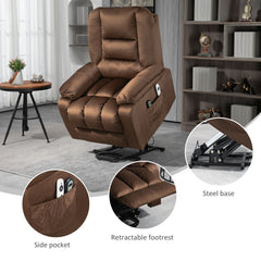 HOMCOM Leathaire Eight Massage Point Armchair, with Heat and Reclining Back - Brown