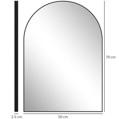 مرآة منزلية مقوسة من هومكوم مقاس 50 × 70 سم - أسود