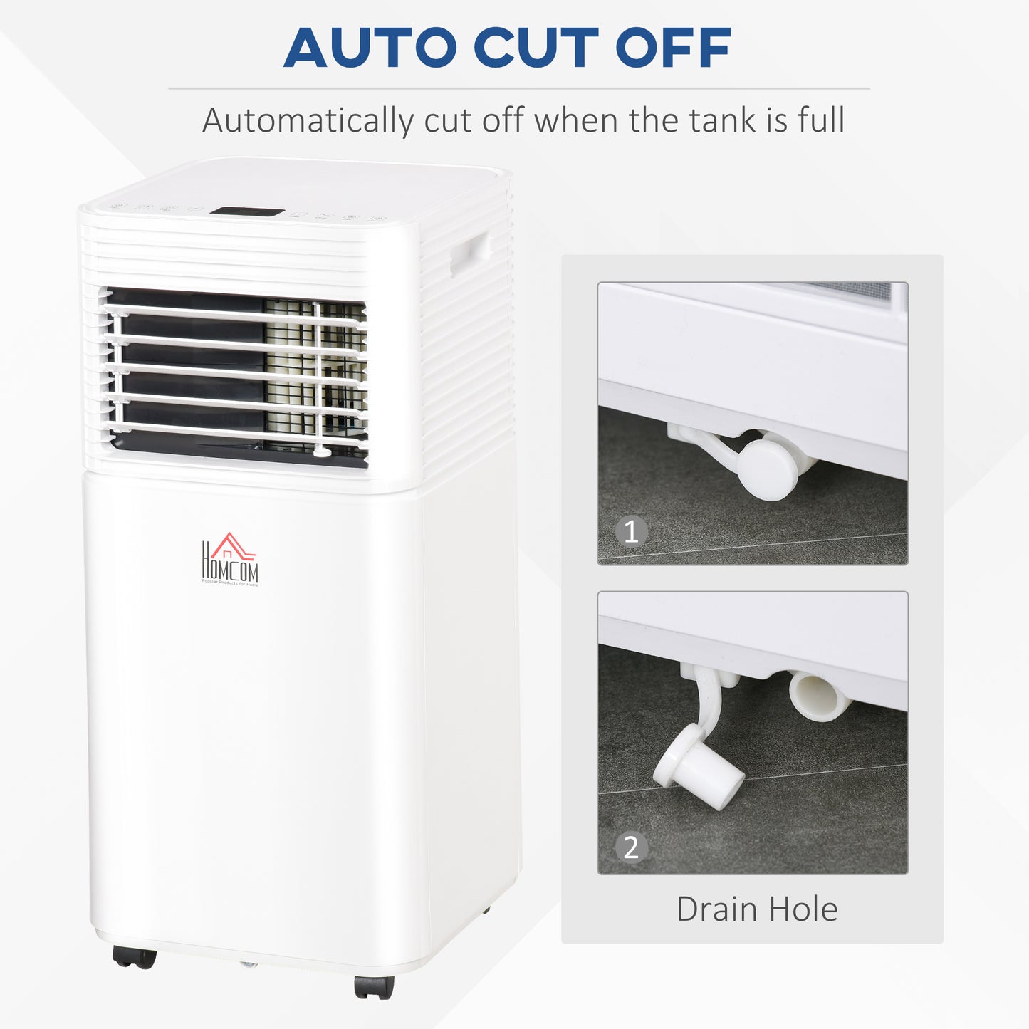 HOMCOM 9000 BTU Portable Air Conditioner for Cooling Dehumidifier Fan, Air Conditioning Unit for Room up to 28m√Ç¬≤, with Remote, 24H Timer, Window Mount Kit, R290, A Energy Efficiency, 1122W