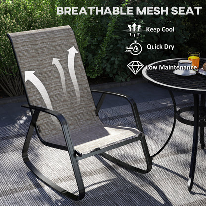 Outsunny Rocking Garden Chair - Light Brown