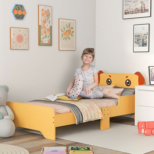 ZONEKIZ Puppy-Themed Kids Bed, for Ages 3-6 Years, 143 x 74 x 58cm