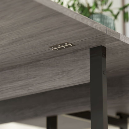 HOMCOM Four-Person Drop Leaf Table - Grey Wood-Effect