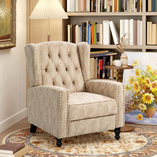 HOMCOM Chesterfield-Style Reclining Armchair - Beige