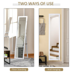 HOMCOM Full Length Mirror for Bedroom, Free Standing Dressing Mirror, Wall Mirror for Living Room, 37 x 154 cm, White