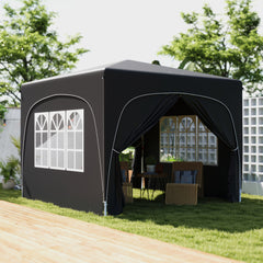 Outsunny 3 x 3m Pop-Up Gazebo Shelter, with Accessories - Black