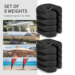 Outsunny Gazebo Weights Set of 16, 48KG Weights for Gazebo Legs with Reinforce Pins and Carry Belt, for Gazebos Shelters Marquees Tents