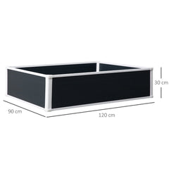 Outsunny 302L Raised Garden Bed, Weather-resistant PP Planter Box Containers for Outdoor Patio Plant Flower Vegetable, 120 x 90 x 30 cm