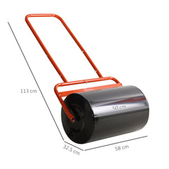 Outsunny 38L Fillable Cylinder Steel Lawn Roller - Red