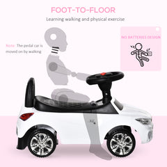 HOMCOM Ride on Car Baby Toddler Walker Foot to Floor Sliding Car Slider White