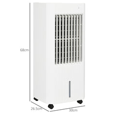 HOMCOM Portable 3-in-1 Air Cooler with 5 Litre Capacity, Oscillation, LED Display, Remote, 15 Hour Timer, Evaporative Air Cooler Fan with 3 Speeds, 3 Modes, Ice Packs, for Home Office