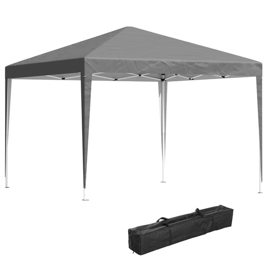 Outsunny 3 x 3 m Garden Pop Up Gazebo Marquee Party Tent Wedding Canopy, Height Adjustable with Carrying Bag, Grey