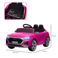 AIYAPLAY Audi Q8 e-tron Sportback Licensed 12V Ride on Car w/ Remote, 4 Spring Suspension Wheels, Headlights, Music, Horn - Pink