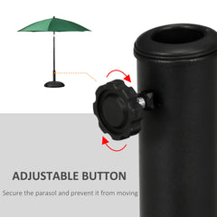 Outsunny 25kgs Round Parasol Base Concrete Umbrella Weight Stand Patio Outdoor Black Dia 49cm