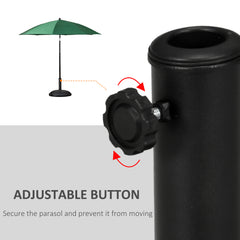 Outsunny 25 kg Parasol Base, Heavy Duty Concrete Patio Umbrella Stand with Adjustable Knob, 49 cm Round Garden Parasol Holder for 35 to 48 mm Poles, Black