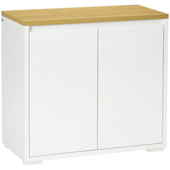 HOMCOM Kitchen Sideboard, Storage Cabinet with Double Doors and Adjustable Shelf for Living Room, Entryway, White