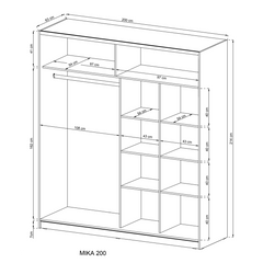 Mika 02 Sliding Door Wardrobe 200cm