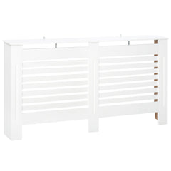 HOMCOM Radiator Cover, Modern MDF White Painted Cabinet with Horizontal Slats for Living Room, Bedroom, 172L x 19W x 81H cm