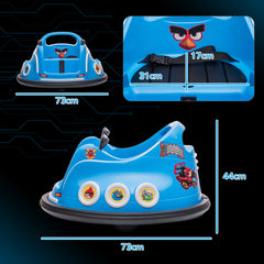 AIYAPLAY Angry Bird Licensed Waltzer Car, 12V Kids Bumper Car w/ Joysticks, Remote, Music LED Lights - Blue