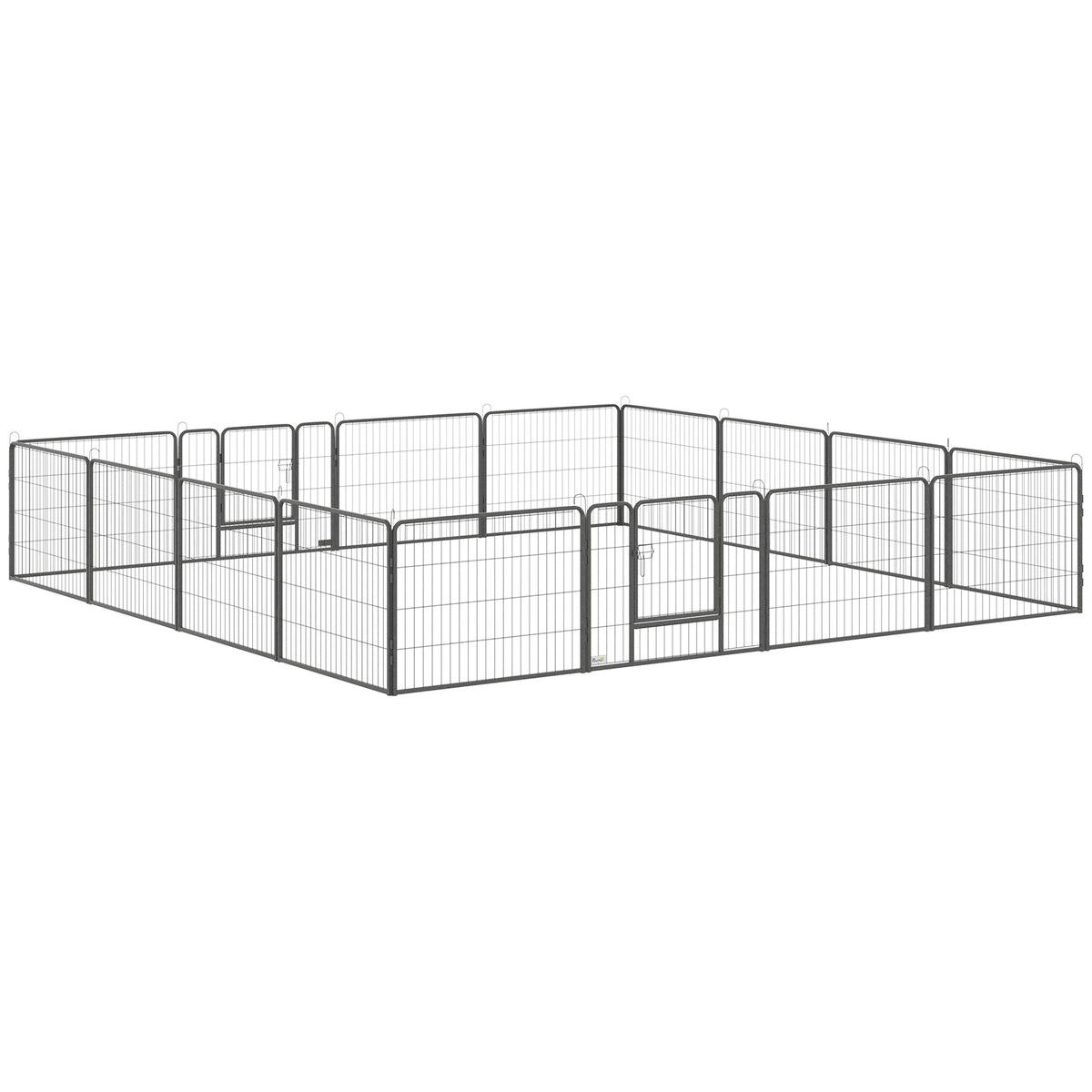 PawHut 16 Panels Heavy Duty Puppy Playpen, for Small Dogs, Indoor and Outdoor Use - Grey