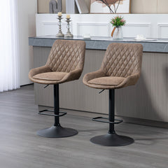 HOMCOM Set of Two Faux Leather Retro Bar Stools - Brown