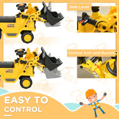 HOMCOM NO POWER 3 in 1 Ride On Toy Bulldozer Toddler Digger Excavator Scooter Storage Cart Toilet Pretend Play Construction Truck