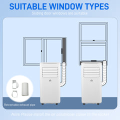 مكيف هواء محمول من HOMCOM بقوة 9000 وحدة حرارية بريطانية، متوافق مع شبكة WiFi المنزلية الذكية، وحدة تكييف هواء 4 في 1، مزيل الرطوبة، مروحة مع جهاز تحكم عن بعد، مؤقت 24 ساعة، مجموعة تهوية النافذة، 20 متر مكعب، R290، كفاءة الطاقة